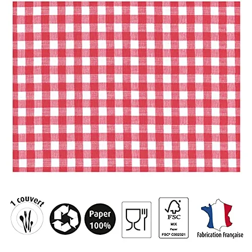 Pronappe Tovagliette Monouso in Carta Goffrata, Stampa Vichy Rosso, 30x40 cm, 500 Pezzi - 314276I - immagine 8