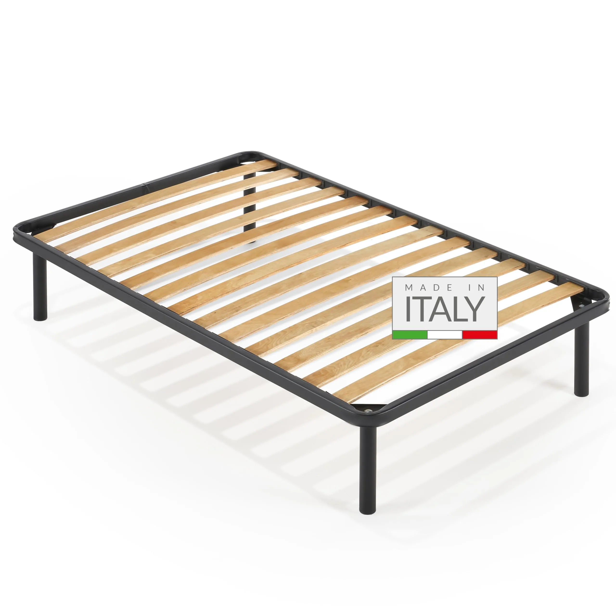 Nuvola Atena Rete Una Piazza e Mezza 120x190 con Doghe in Legno e Struttura in Ferro - immagine 1
