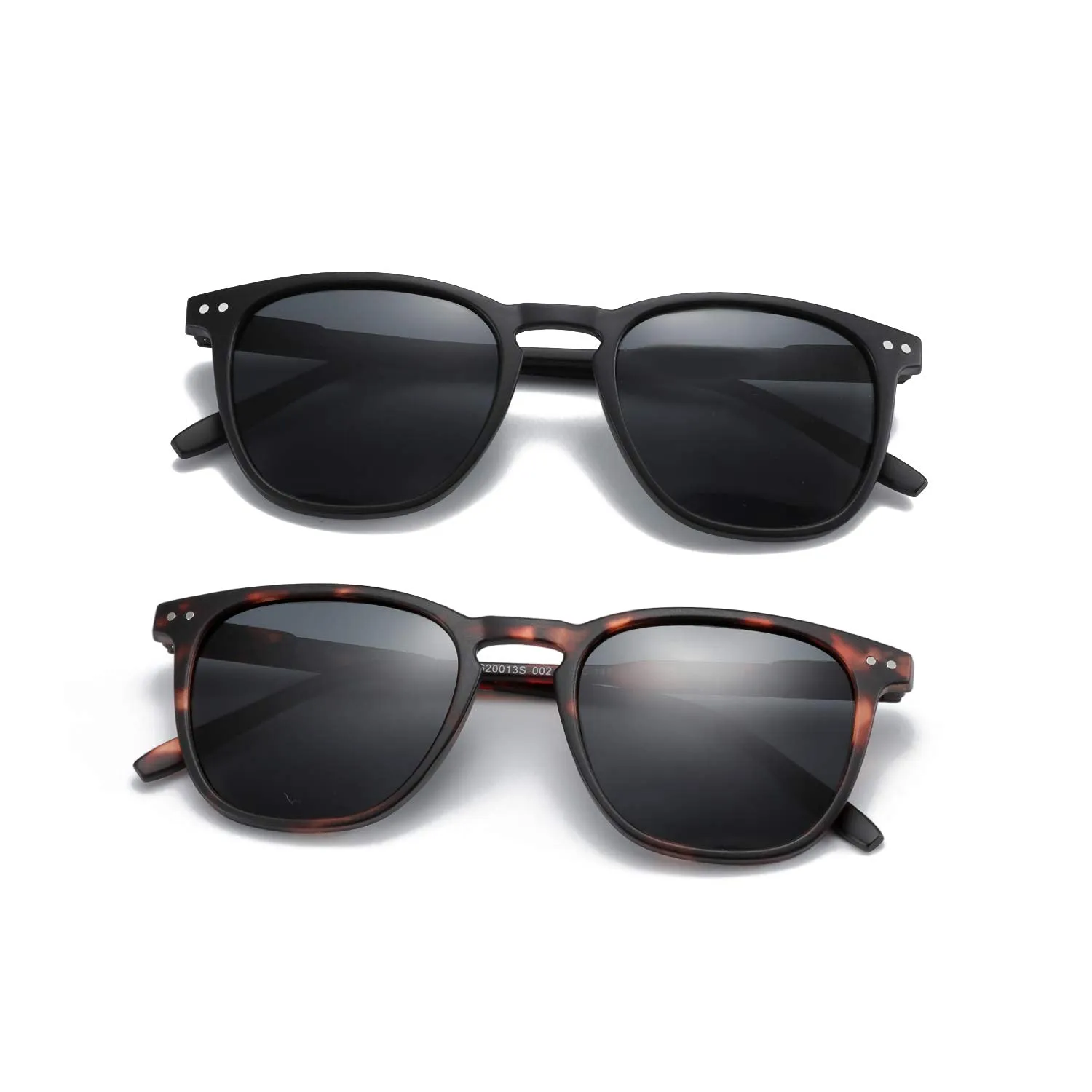 ZENOTTIC 2 Paia Occhiali da Sole Polarizzati UV400 Retro Rotondi e Quadrati Unisex - immagine 3
