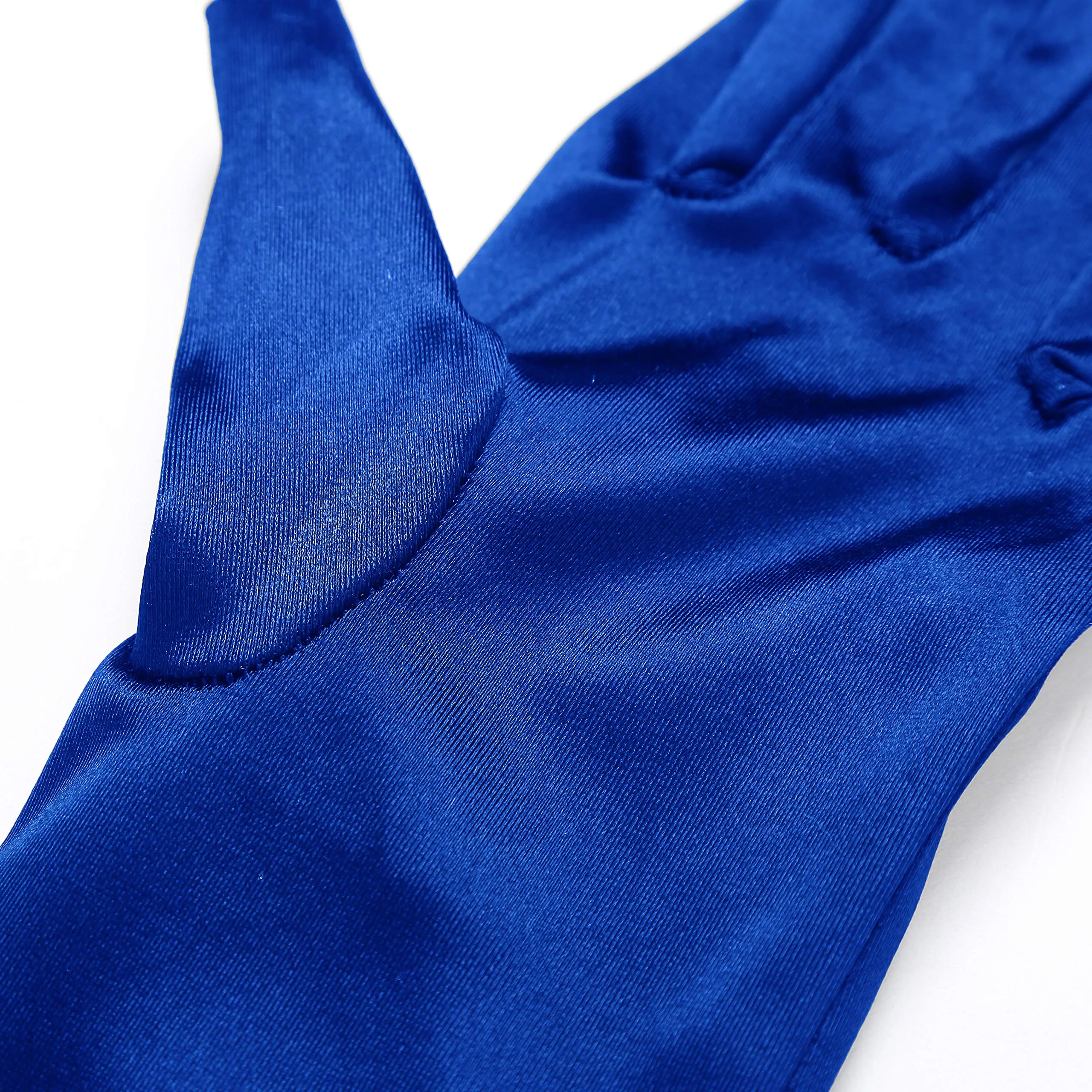 EORUBE Guanti lunghi in raso stile anni '20 per donna, blu - immagine 4