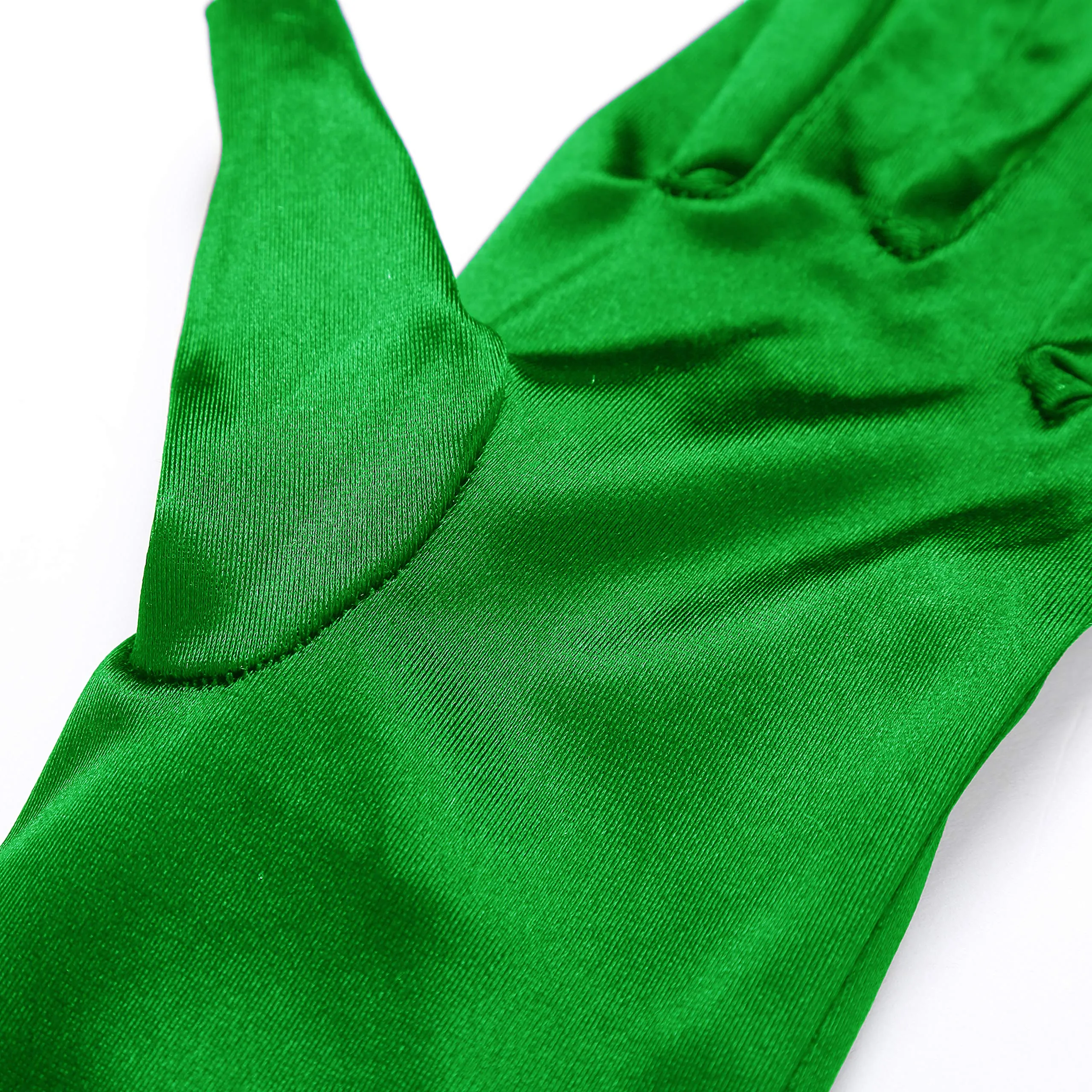 EORUBE Guanti lunghi in raso stile anni '20 da opera per donne, verde - immagine 4