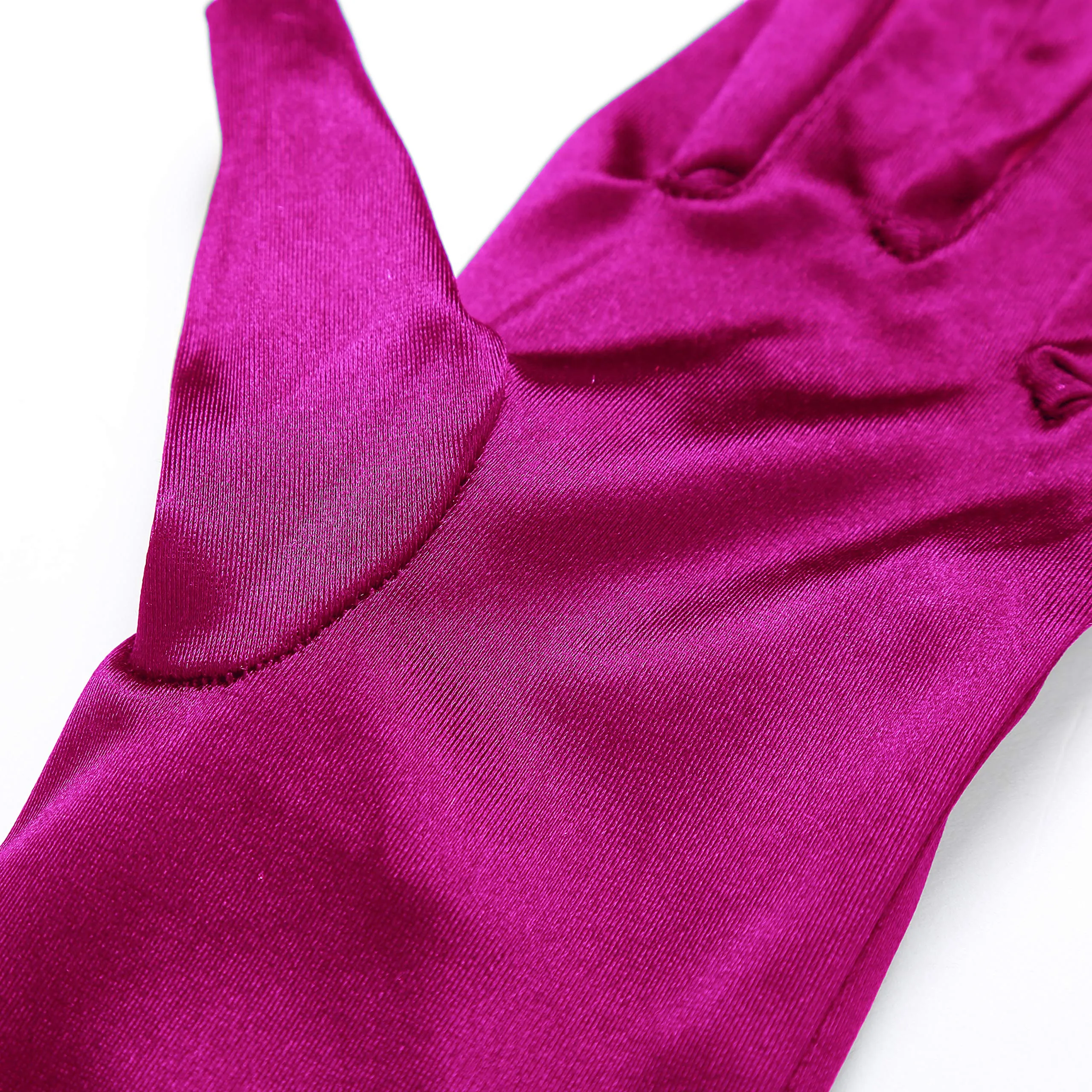 EORUBE Guanti lunghi in raso anni '20 per donna (Rosa Rosso) - immagine 4