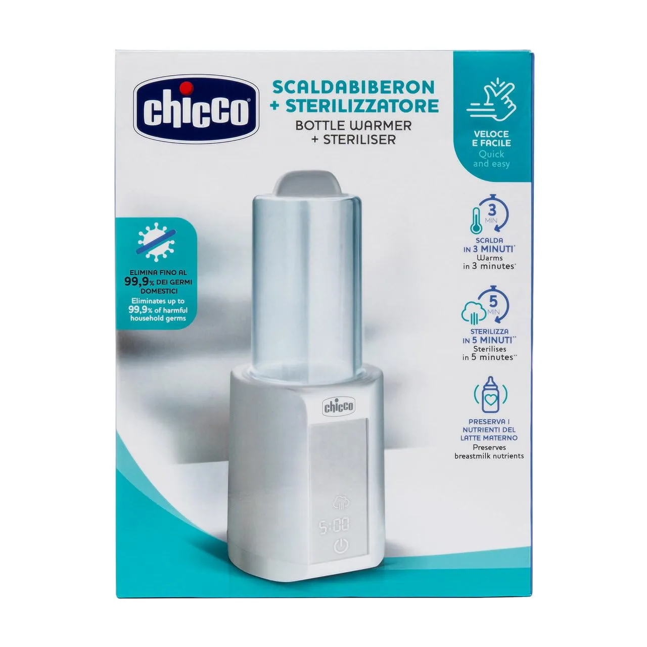 Chicco Scalda Pappa e Scaldabiberon 2in1 con Timer e Sterilizzazione, Bianco - immagine 5