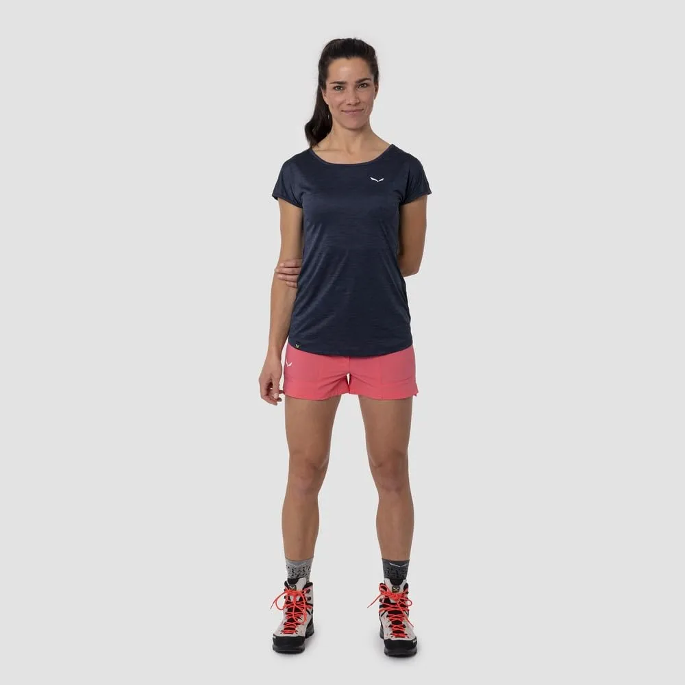 Salewa Donna Puez Melange Dry W S/S Tee, Navy Blazer Melange, 48/42 - immagine 7