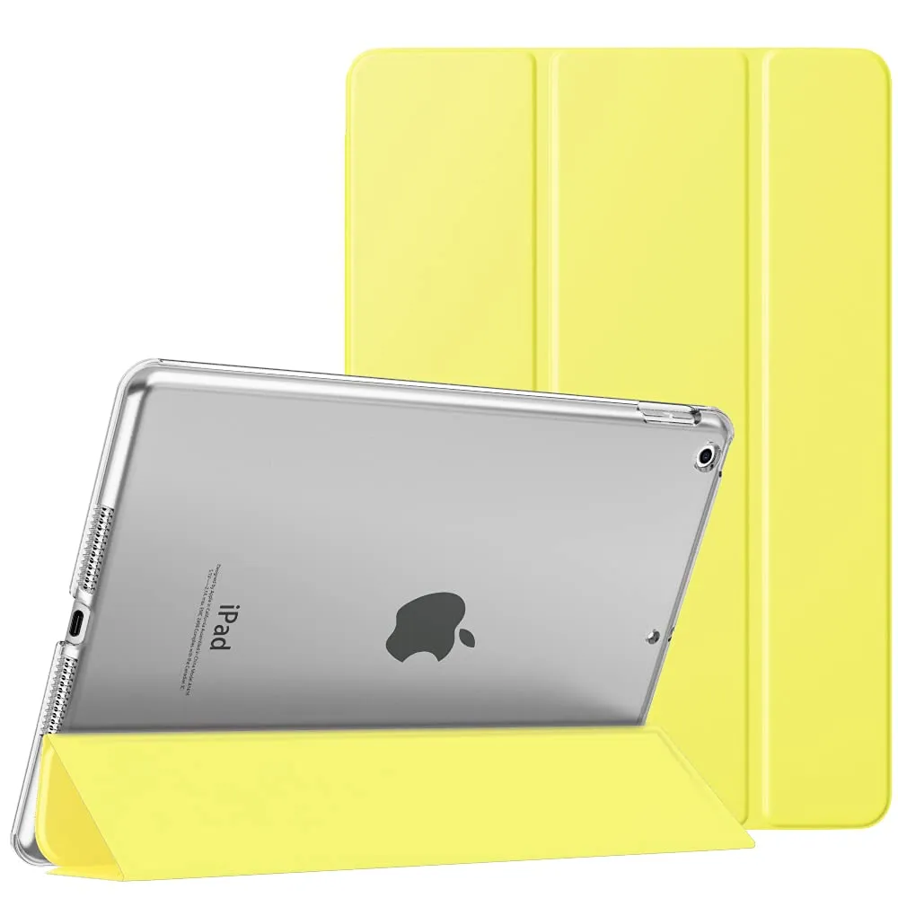 MoKo Cover per iPad 10.2 (9a Gen 2021 / 8a Gen 2020 / 7a Gen 2019), Custodia Ultra Sottile Tri-Fold con Retro Semi-Trasparente Rigido, Giallo Chiaro - immagine 1