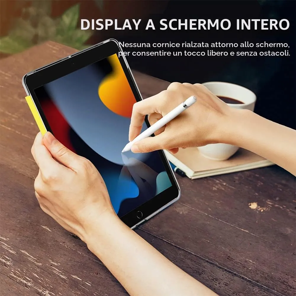 MoKo Cover per iPad 10.2 (9a Gen 2021 / 8a Gen 2020 / 7a Gen 2019), Custodia Ultra Sottile Tri-Fold con Retro Semi-Trasparente Rigido, Giallo Chiaro - immagine 7