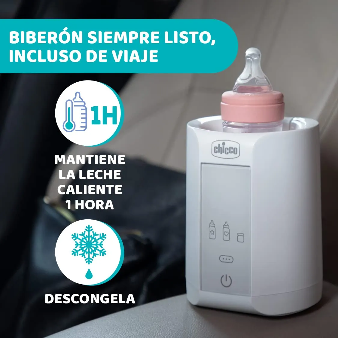 Chicco Scaldabiberon Portatile da Viaggio e Scalda Pappa, 3 Programmi, Spegnimento Automatico, 220W, Bianco - immagine 5