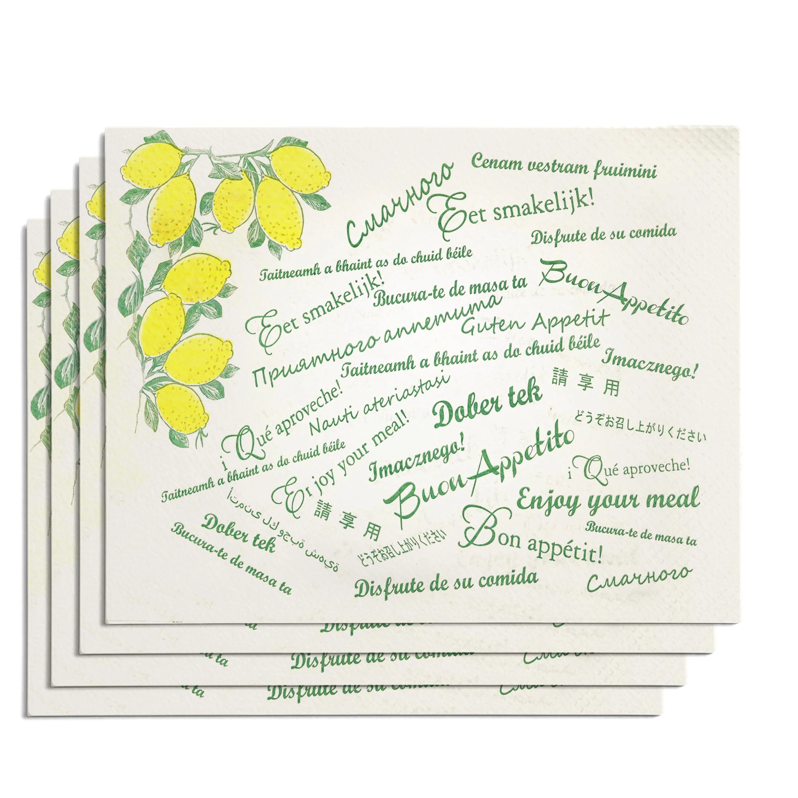GIORDANO Cart Tovagliette in Carta Kraft Bianca Goffrata Stile Limoni, 500 Pezzi - immagine 2