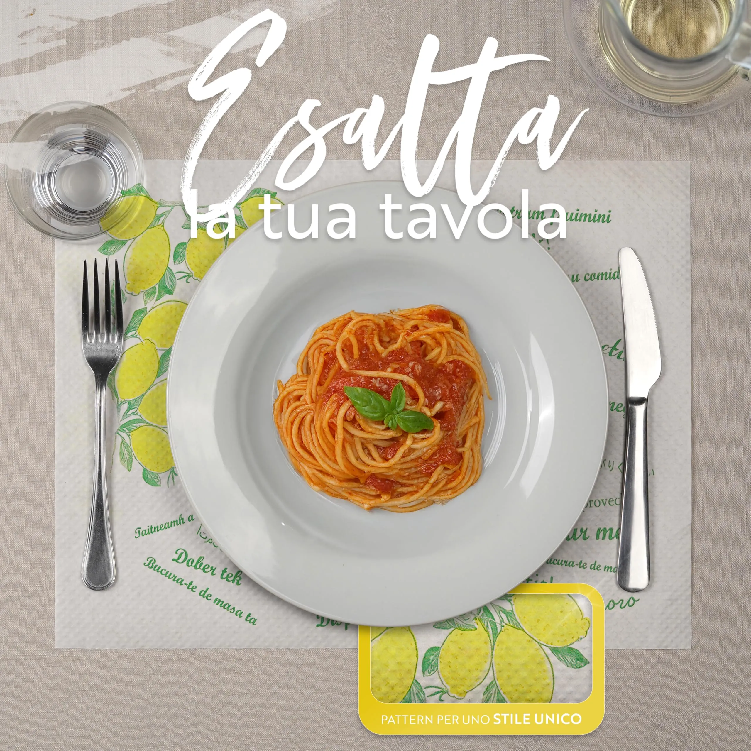 GIORDANO Cart Tovagliette in Carta Kraft Bianca Goffrata Stile Limoni, 500 Pezzi - immagine 3