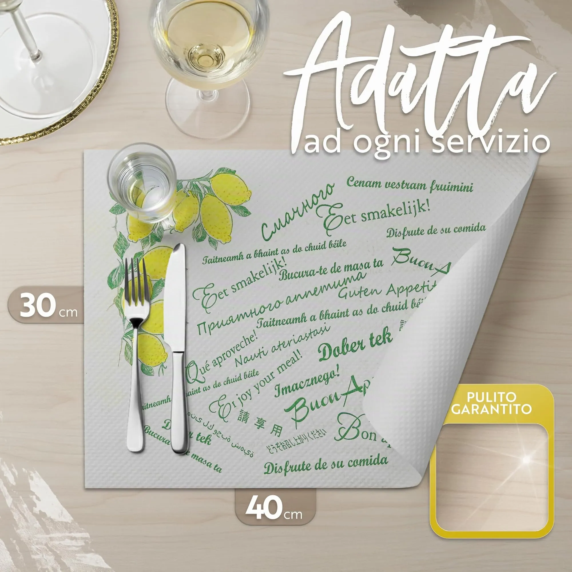 GIORDANO Cart Tovagliette in Carta Kraft Bianca Goffrata Stile Limoni, 500 Pezzi - immagine 6