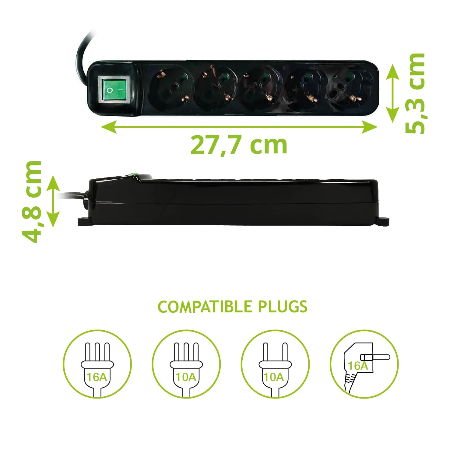 Tecnoware Multipresa per UPS IEC 5 Posti Schuko/ITA 10A Nero FMP5IECIG - immagine 3