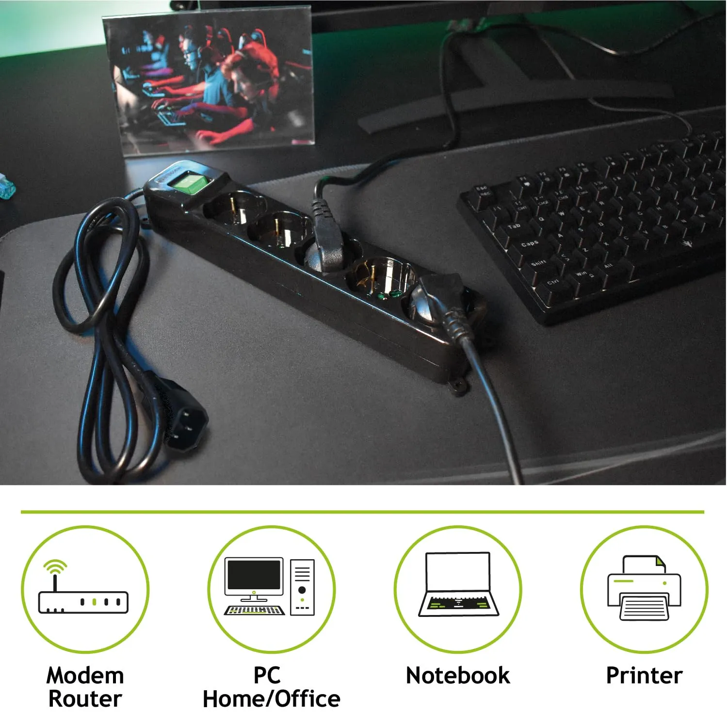 Tecnoware Multipresa per UPS IEC 5 Posti Schuko/ITA 10A Nero FMP5IECIG - immagine 4