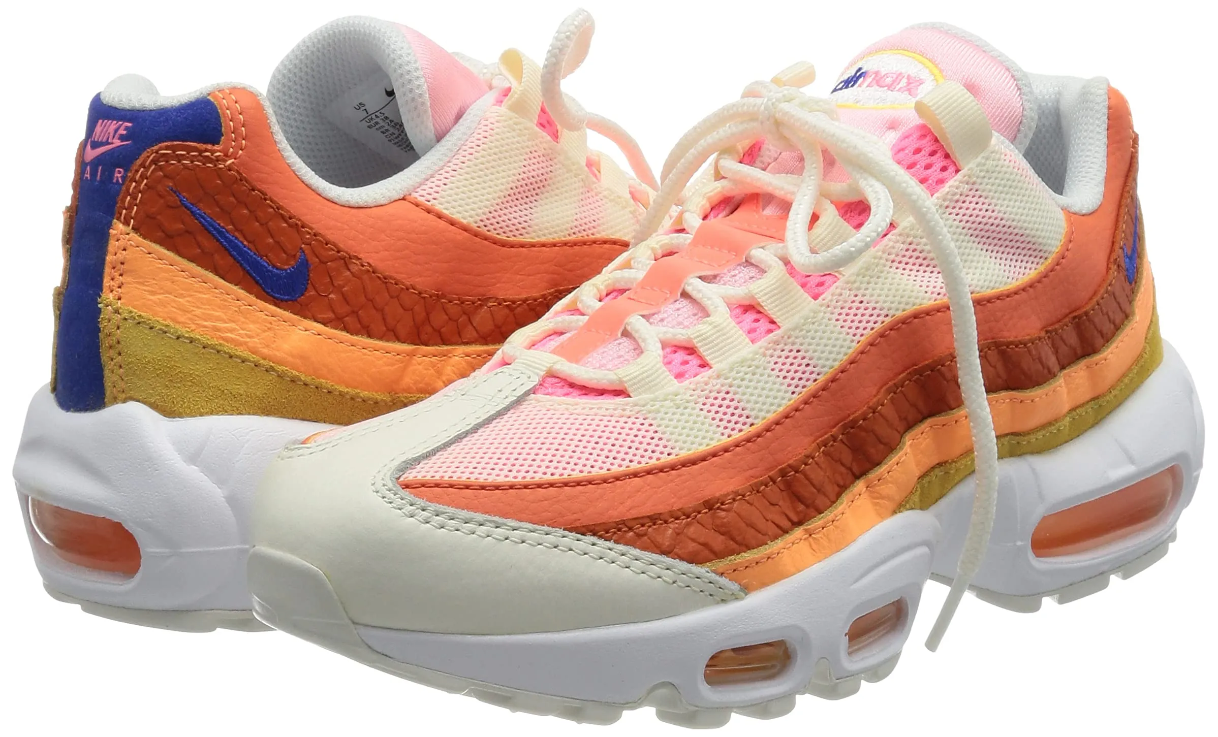 Nike Air Max 95 Donna - Campfire Orange Racer Blue Sail - 38.5 EU - immagine 7