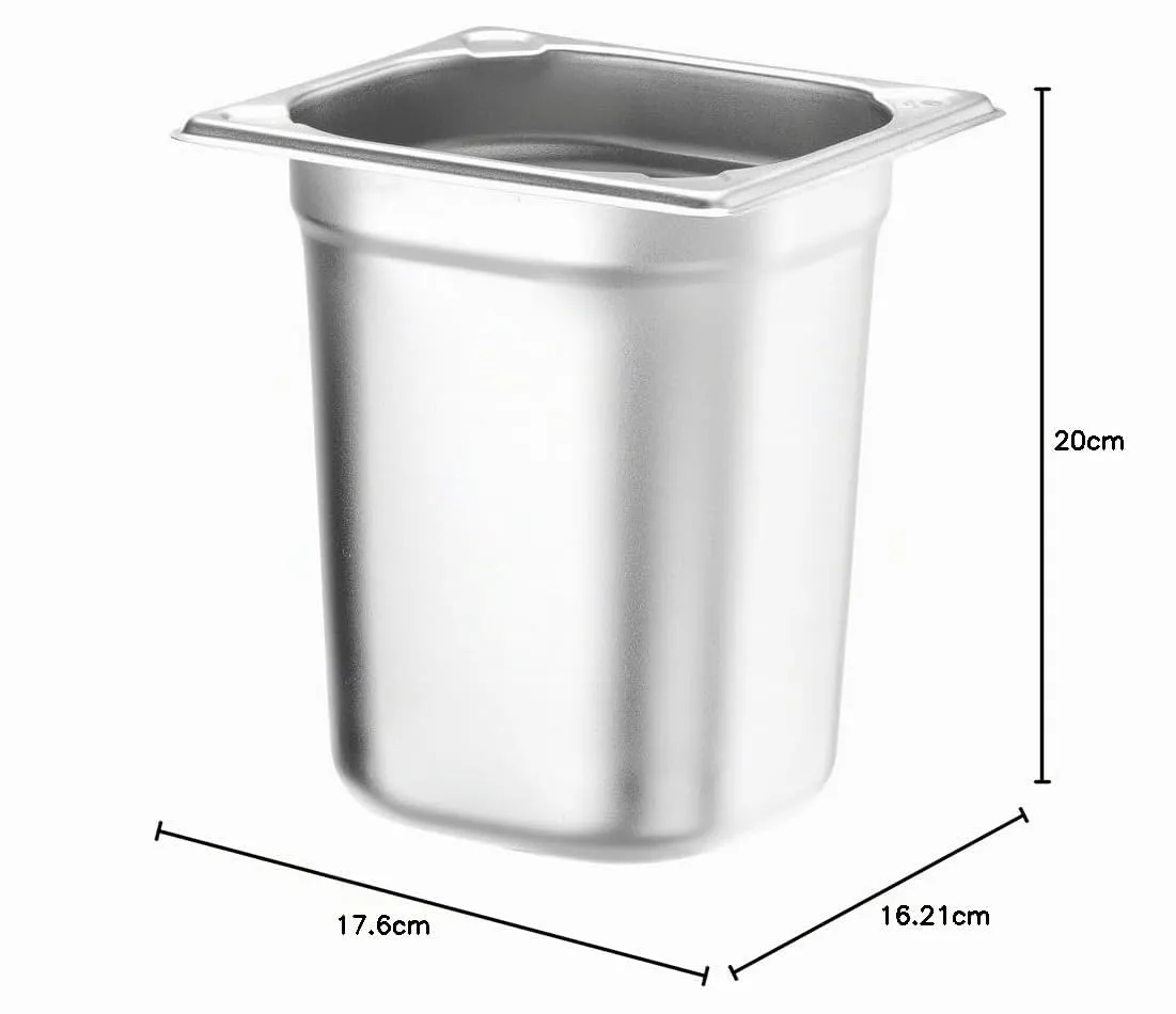 HENDI Contenitore Gastronorm GN 1/6, Acciaio Inox, 3.4L, 176x162x200mm - immagine 4