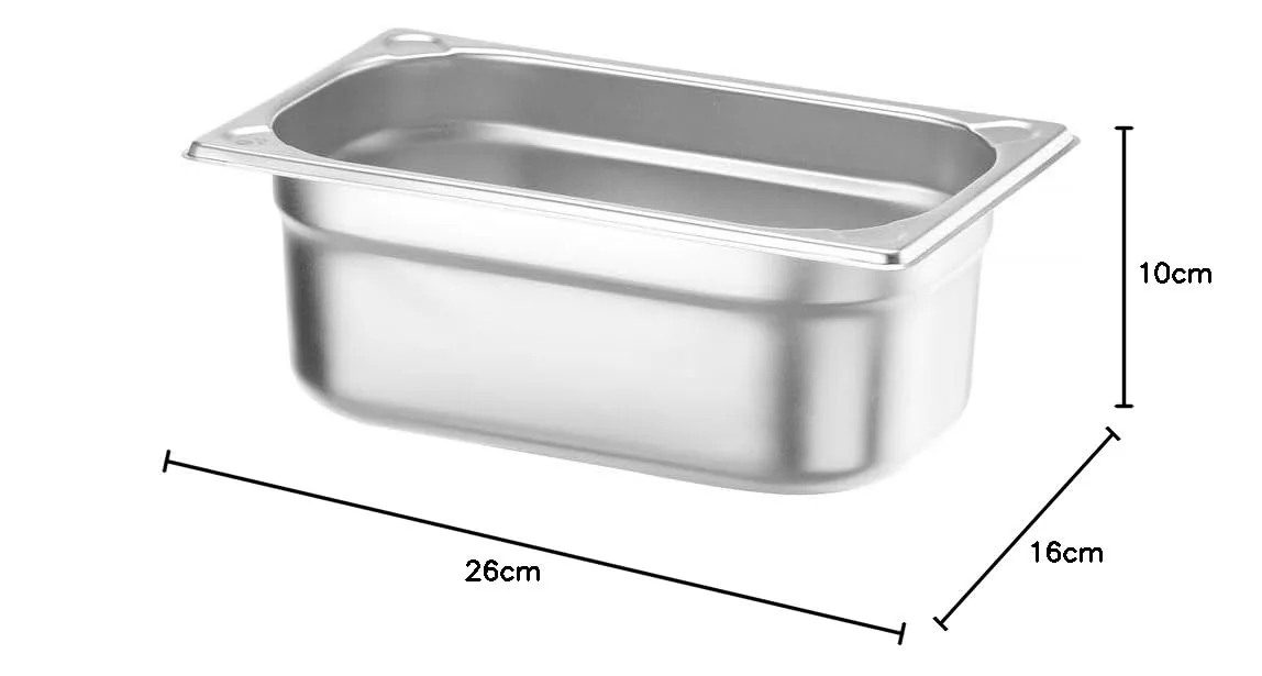 Hendi Kitchen Line Contenitore Gastronorm GN 1/4, Acciaio Inox, 2.8L, 265x162x100mm - immagine 4
