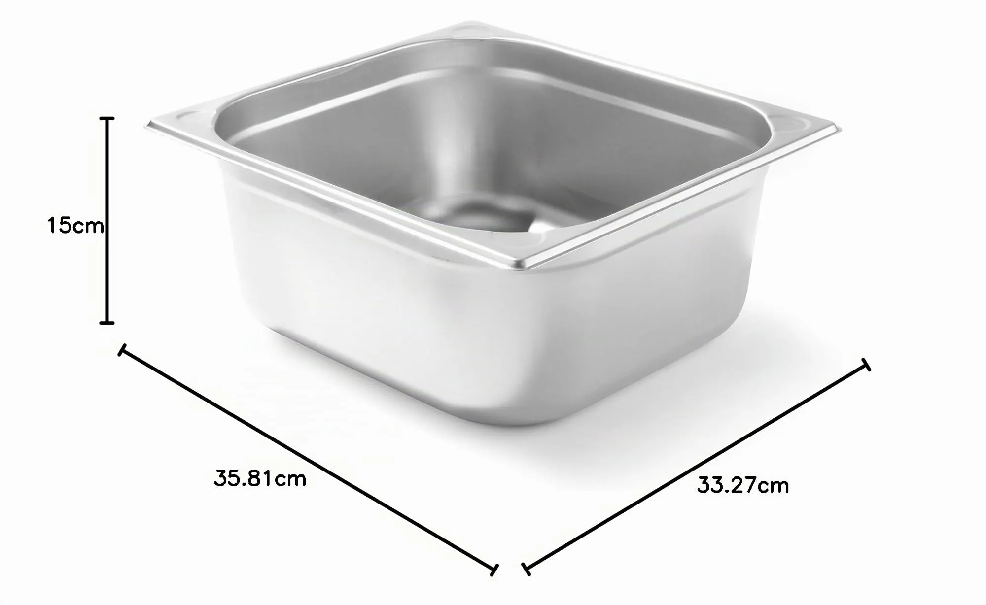 Hendi Contenitore Gastronorm GN 2/3 Kitchen Line, Acciaio Inox, 13L, 354x325x150mm - immagine 4