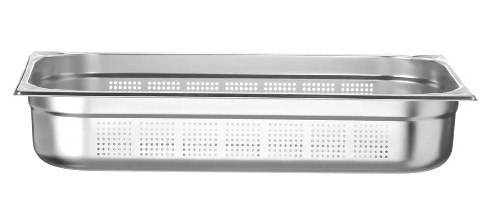 Hendi Kitchen Line Contenitore Gastronorm GN 1/1 Perforato, Acciaio Inox, 14L, 530x325x100mm - immagine 2