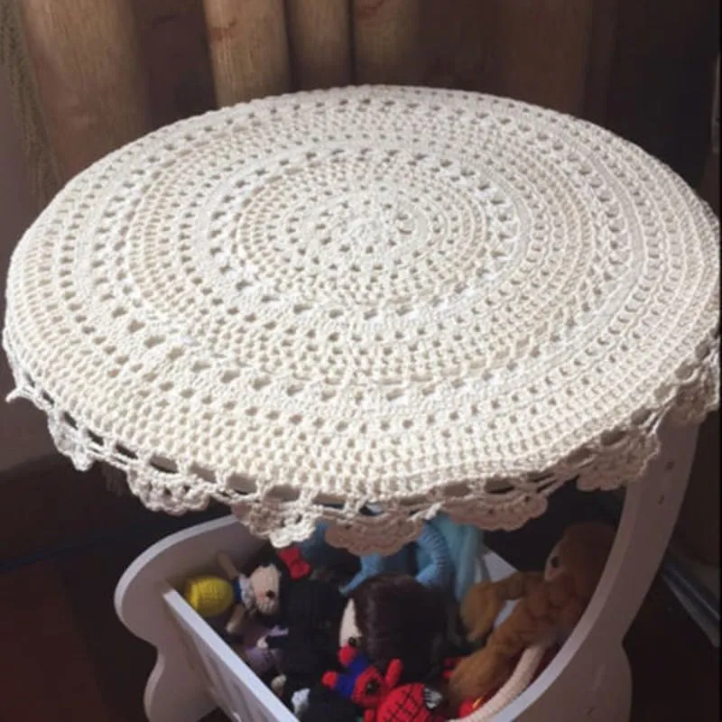 Drhomeam Centrini in Pizzo Fatti a Mano all'Uncinetto in Cotone, Tovaglietta Rotonda Vintage Floreale, 25 cm - immagine 4