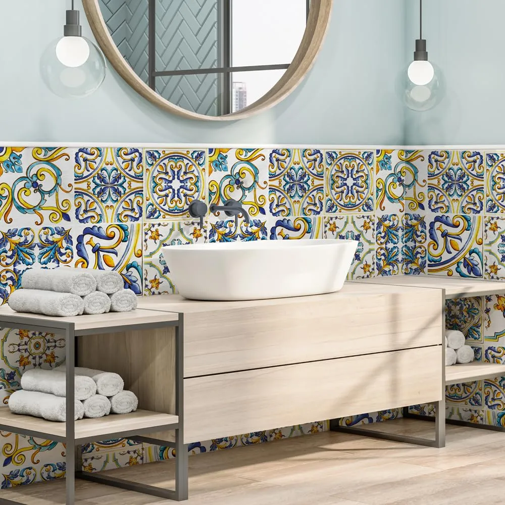RE-COVERTILES Adesivi Piastrelle in PVC per Cucina e Bagno, 24 Pz 10x10 cm, PS00079 - immagine 3