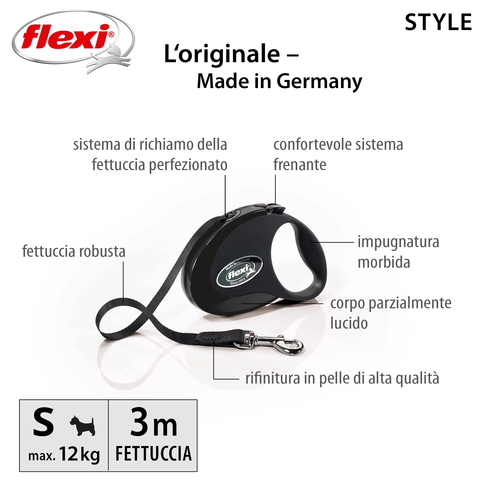 Flexi Nastro Stile Della Cinghia - Cranberry - 3 meters - immagine 2