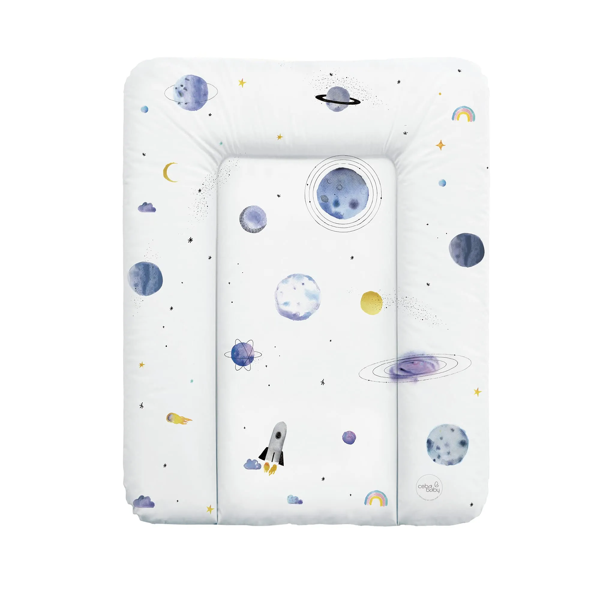 Ceba Baby Fasciatoio Materassino Lavabile e Impermeabile, Certificato Öko-Tex, 70x50 cm, Universo - immagine 1