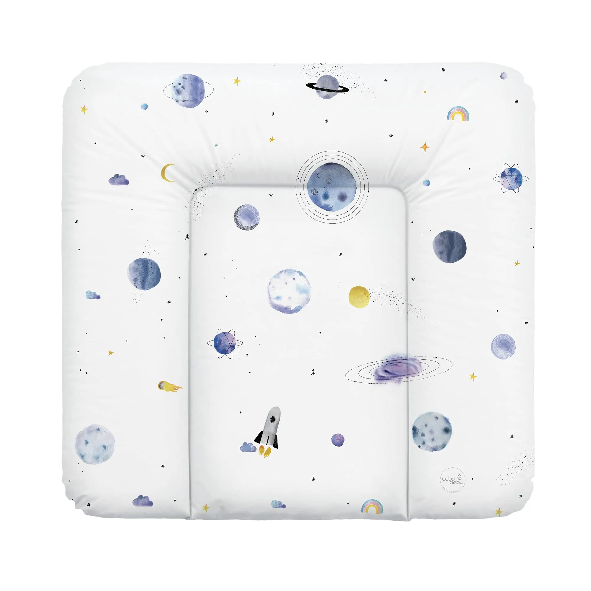 Ceba Baby Fasciatoio Materassino Lavabile e Impermeabile, Certificato Öko-Tex, 75x72 cm, Universo - immagine 1