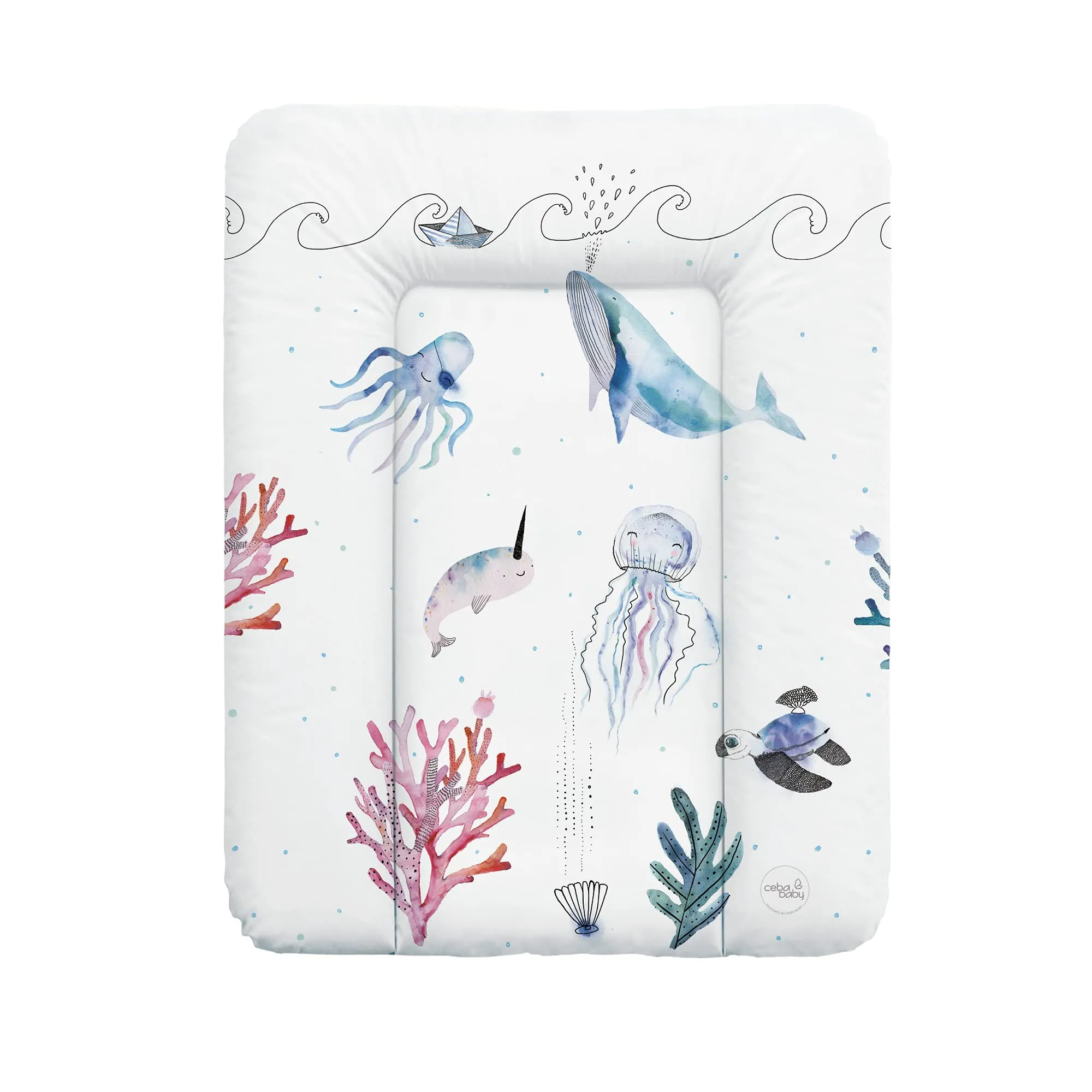 Ceba Baby Fasciatoio Materassino Lavabile e Impermeabile Öko-Tex, 70x50 cm, Oceano - immagine 1