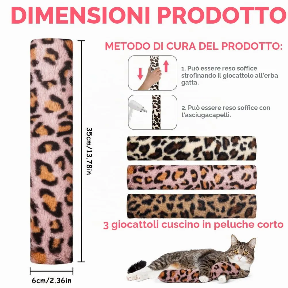 OSDUE Giocattoli Erba Gatta, 3 Pezzi Cuscini Interattivi in Peluche - immagine 2