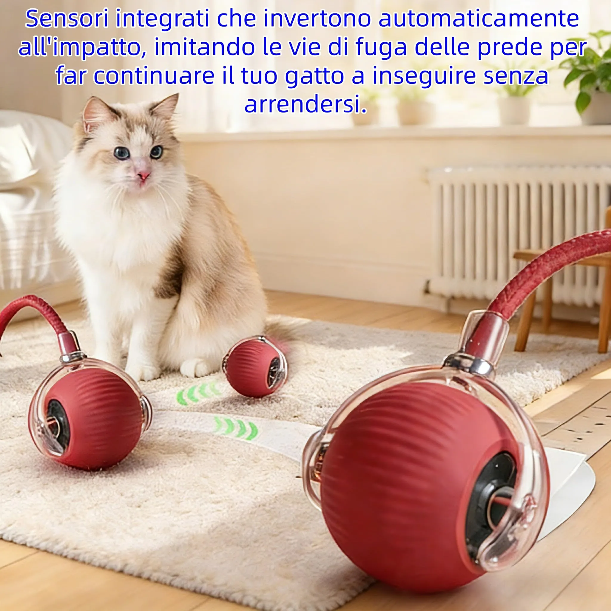 JoyEnjoy Pallina Interattiva per Gatti con Coda, Attivata dal Movimento - immagine 3
