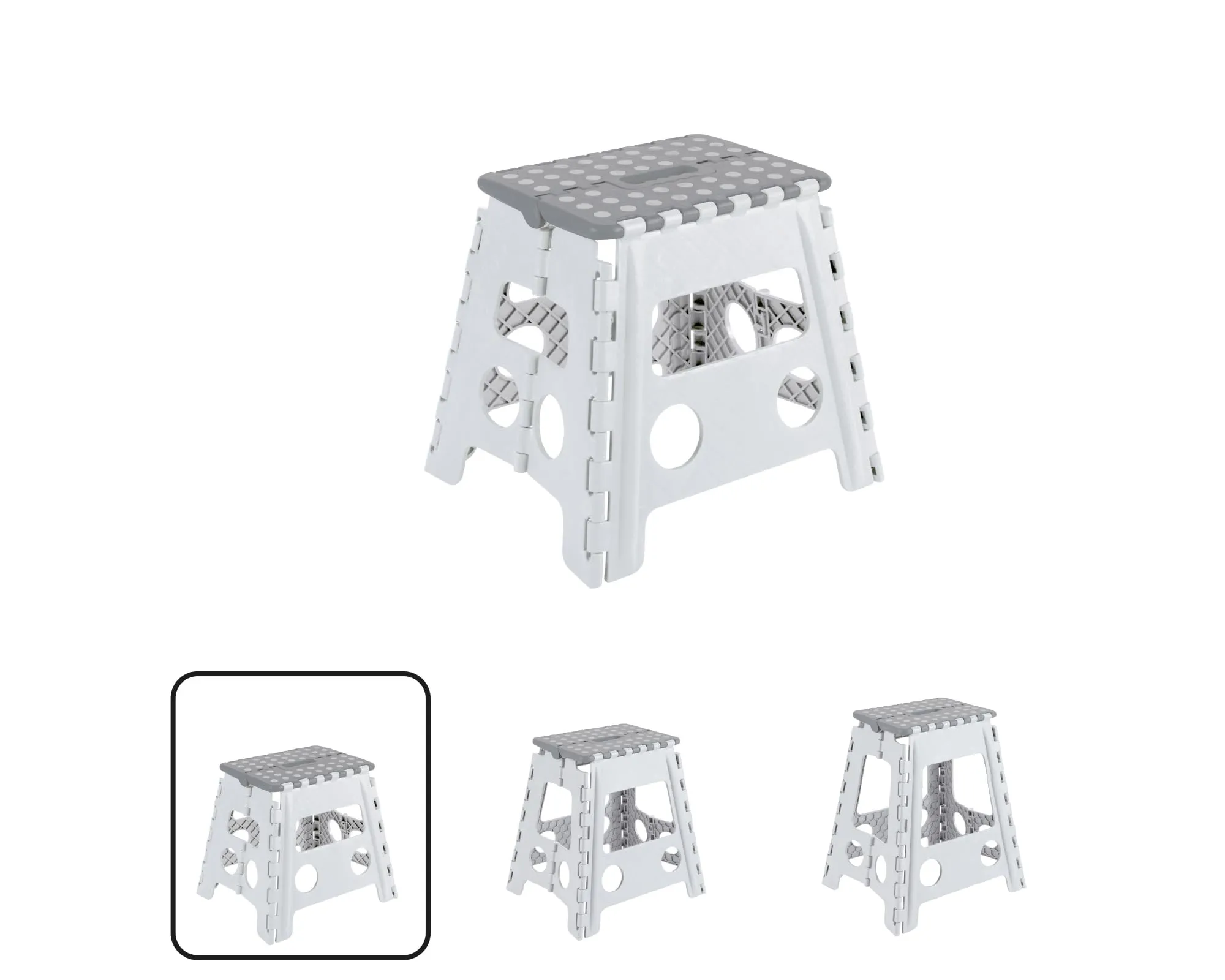 ARREGUI TB-032-GB Sgabello Pieghevole Multiuso, 32 cm, White & Grey - immagine 1