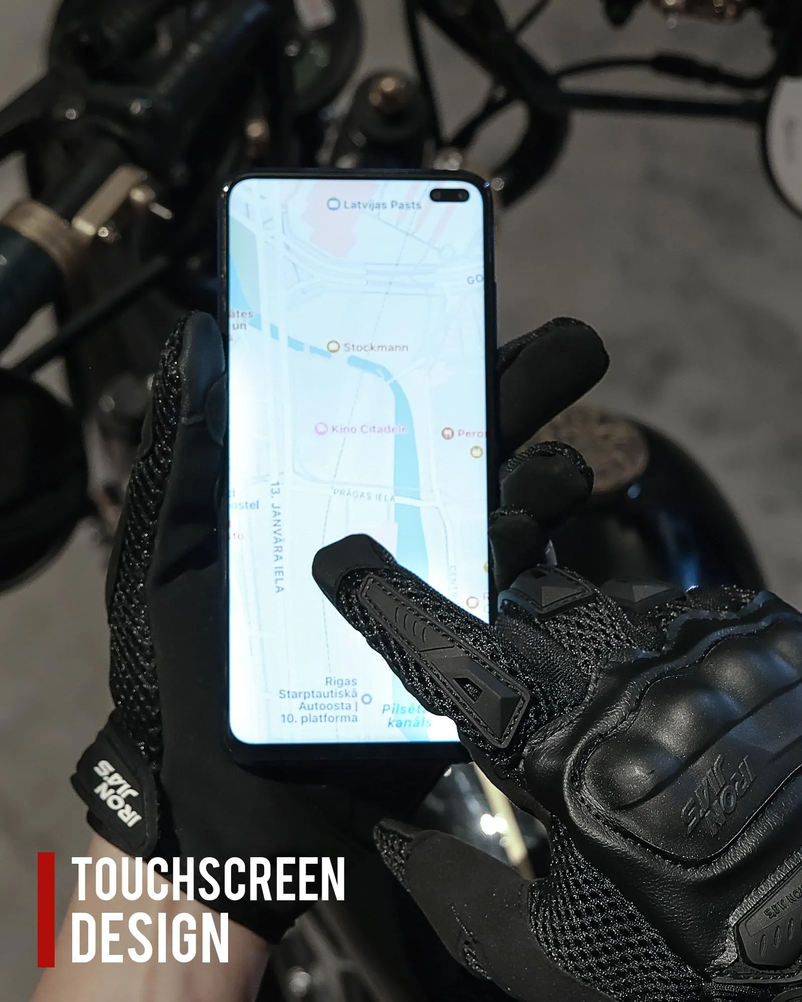 IRON JIA'S Guanti Moto Uomo Estivi Touch Screen Impermeabili e Traspiranti con Protezione a Guscio Duro, Nero-XL - immagine 4