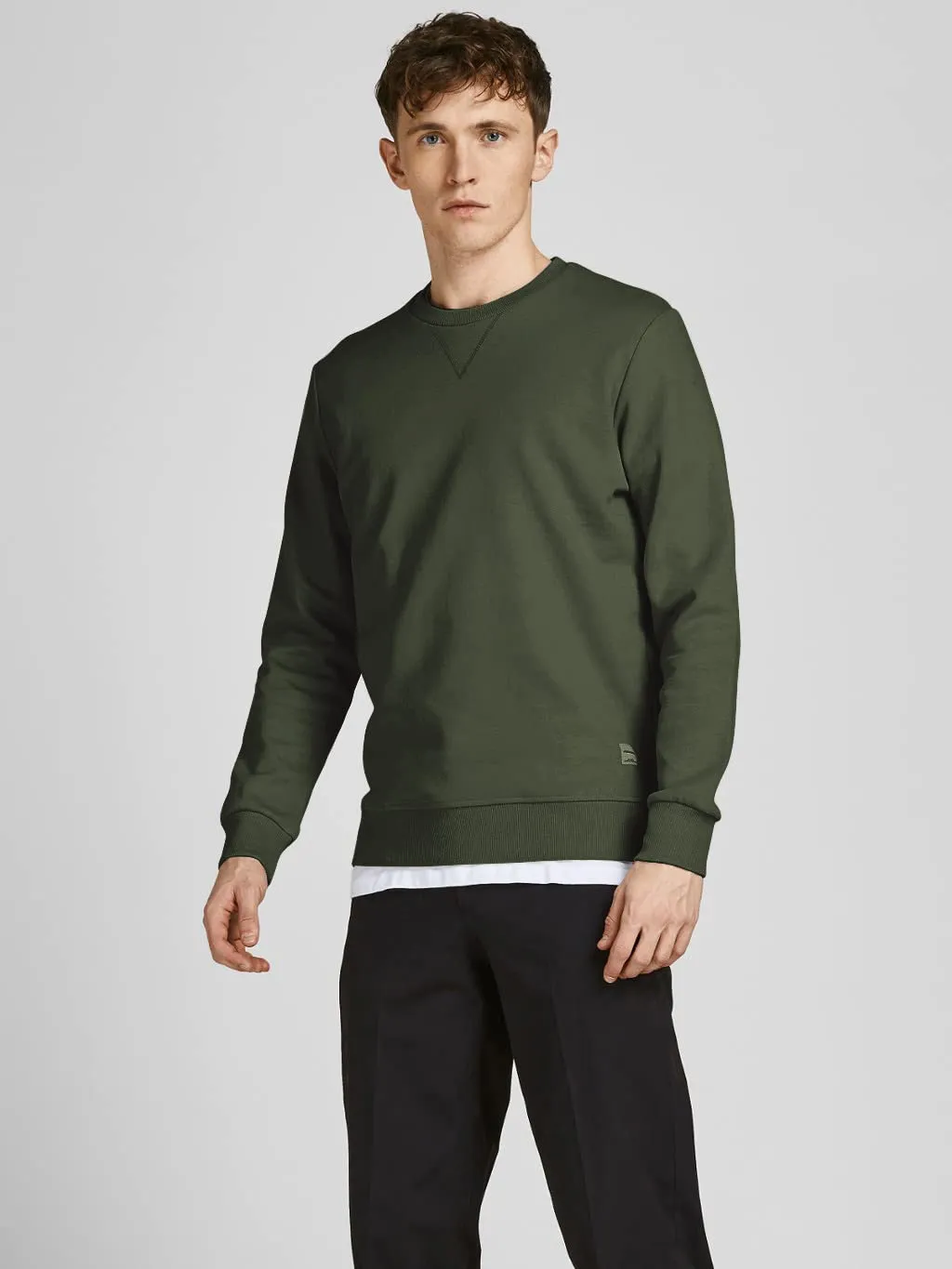 Jack & Jones Felpa Basic da Uomo con Scollo Rotondo, Verde (Rosin/Reg), S - immagine 2