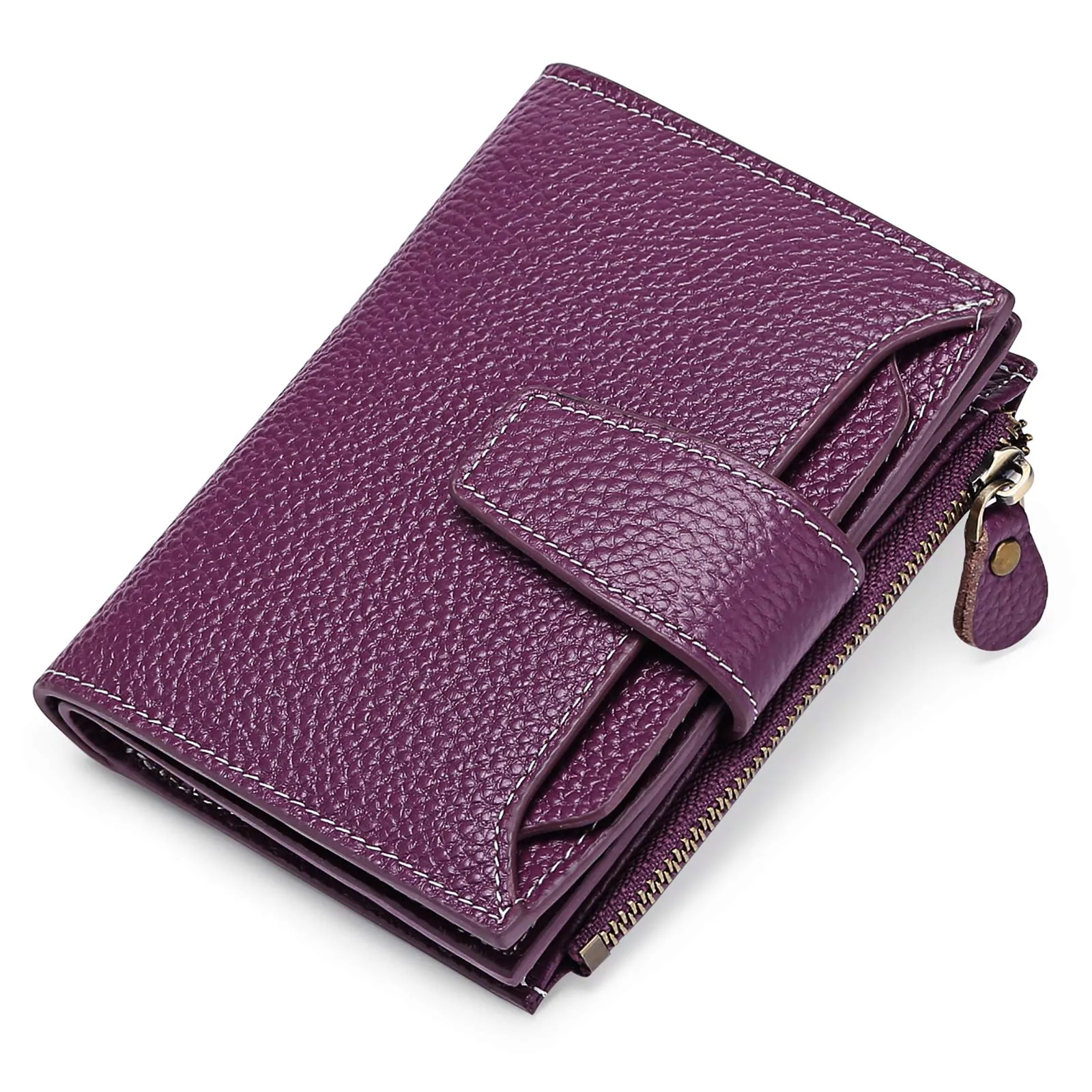 SENDEFN Portafoglio Donna in Pelle Vera con Blocco RFID, 14 Slot per Carte e Portamonete con Cerniera - immagine 1