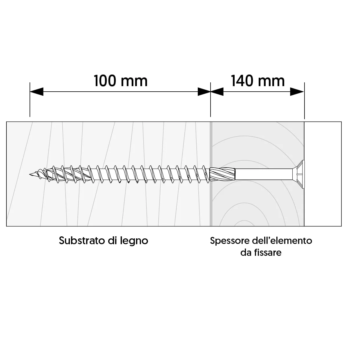 Klimas Vis à bois bichromatée tête fraisée filetage partiel empreinte Torx pointe anti-fendage 8 x 240 mm - Boîte de 50 - immagine 2