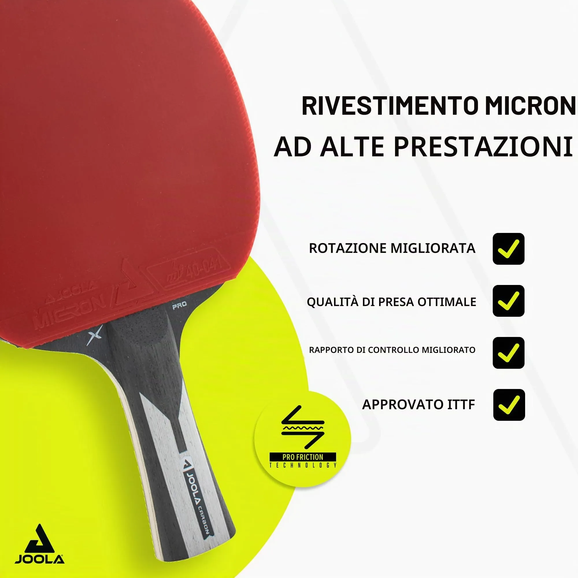 JOOLA Carbon X Pro Racchetta da Ping Pong, Nero/Grigio, 7 Stelle - immagine 3
