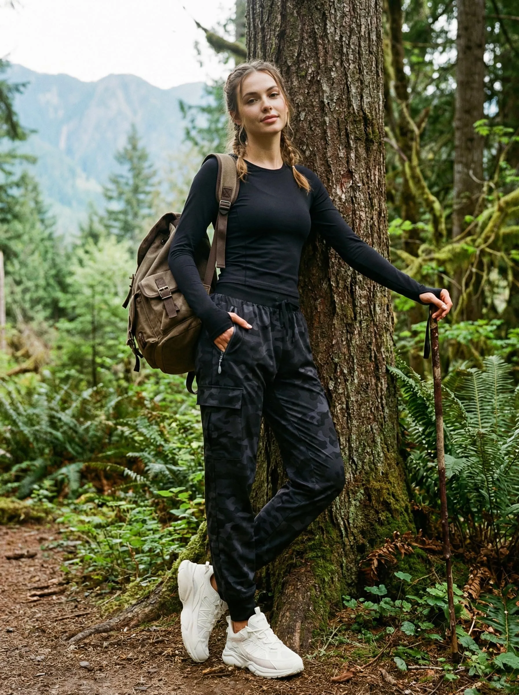 Libin Pantaloni Cargo da Donna Leggeri ad Asciugatura Rapida da Trekking L - immagine 4