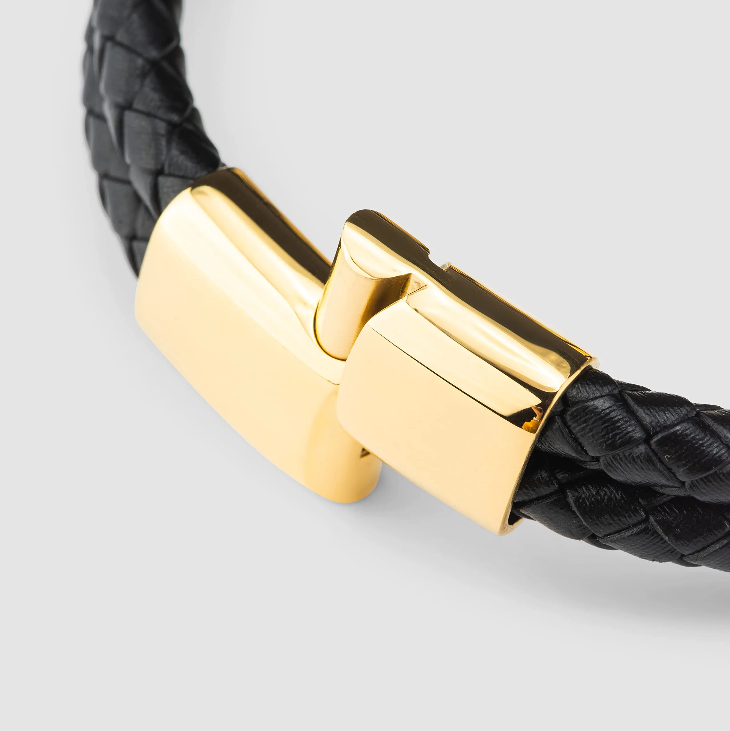 SERASAR Bracciale Uomo in Pelle Nera, 23cm - immagine 8