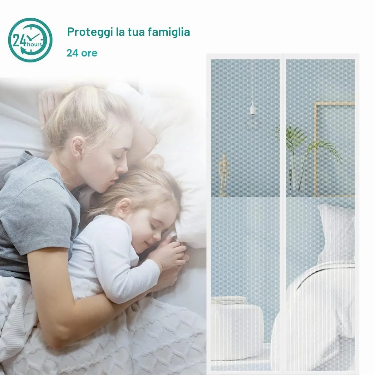 Meet Beauty Zanzariera Magnetica per Porte, 110x250 cm, Bianca - immagine 3