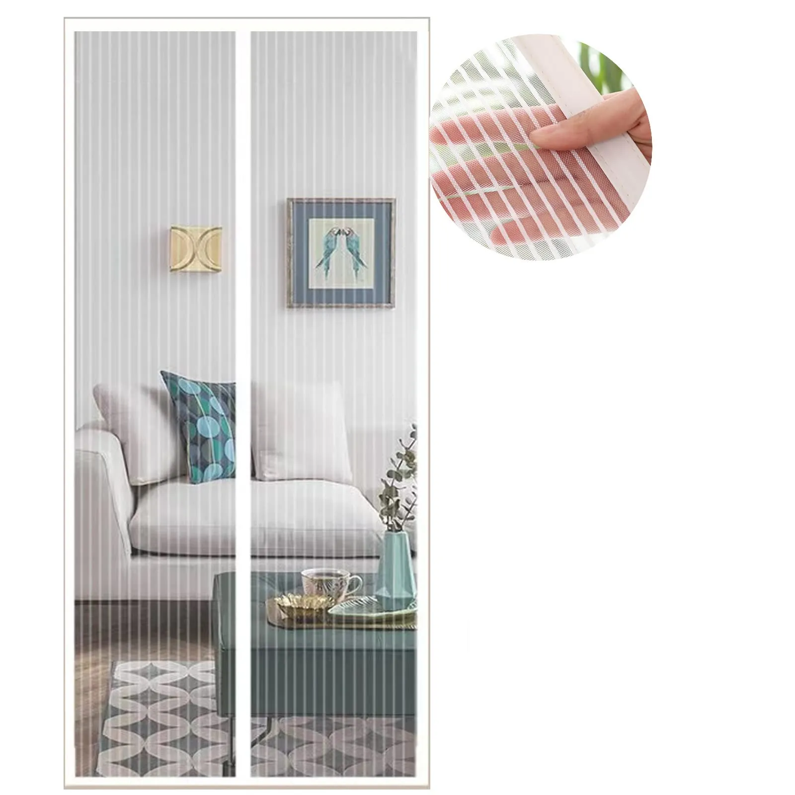 Meet Beauty Zanzariera Magnetica per Porte, 85x230 cm, Bianca, Chiusura Automatica - immagine 1