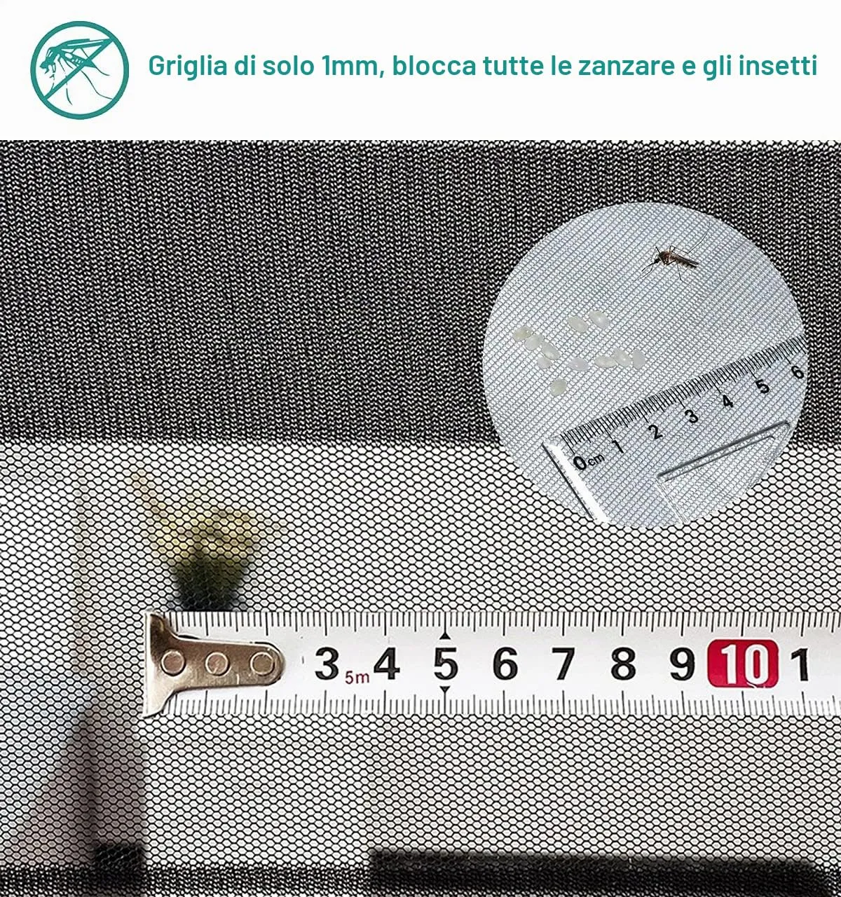 Meet Beauty Zanzariera Magnetica per Porte, 90x200 cm, Nero - immagine 4