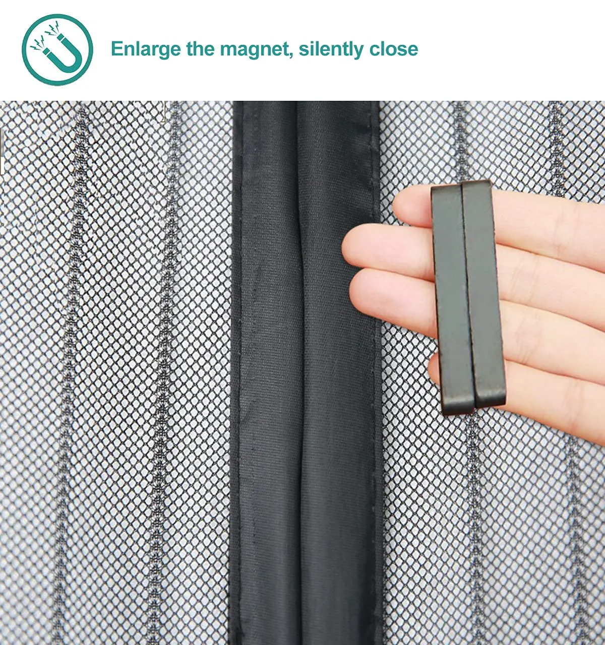 Meet Beauty Zanzariera Magnetica per Porte, 165x210 cm, Nero - immagine 5