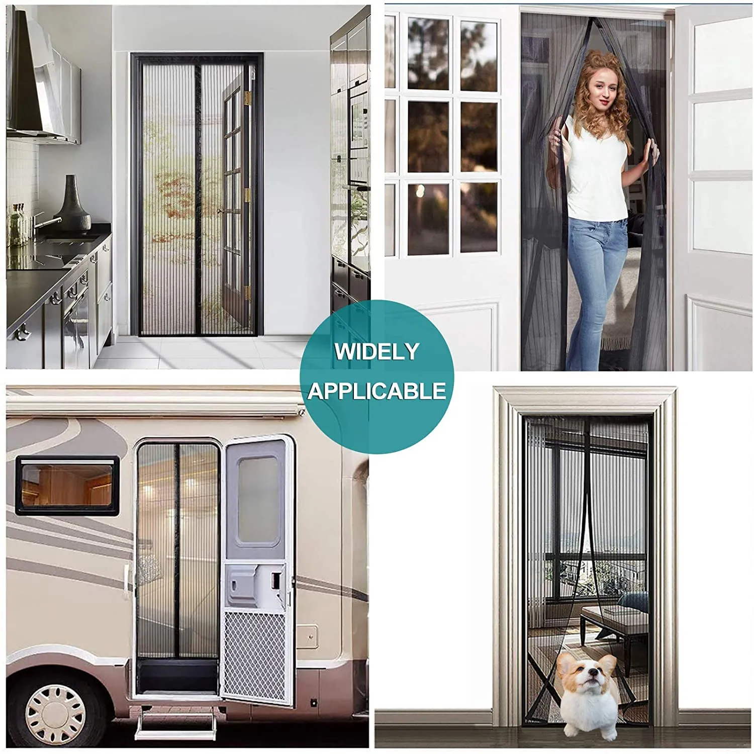 Meet Beauty Zanzariera Magnetica per Porte, 70x185 cm, Nero - immagine 7