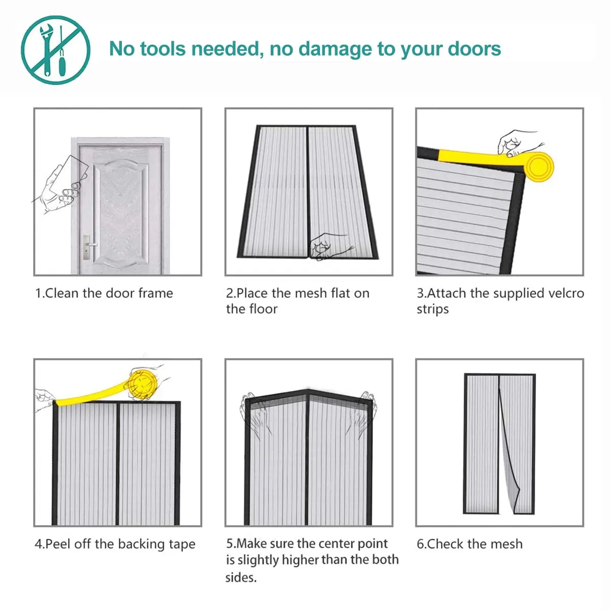Meet Beauty Zanzariera Magnetica per Porte, 170x200 cm, Nero - immagine 6