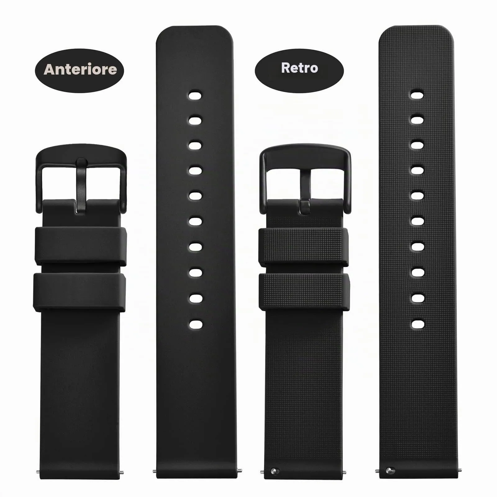WOCCI Cinturino in Silicone 14mm con Fibbia Nera (Nero) - immagine 4