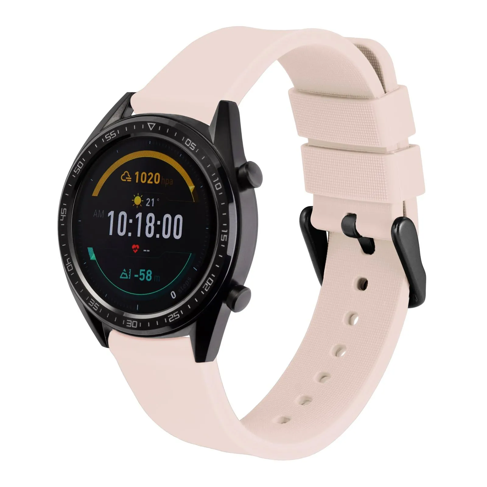WOCCI Cinturino in Silicone 22mm con Fibbia Nera (Rosa Chiaro) - immagine 8