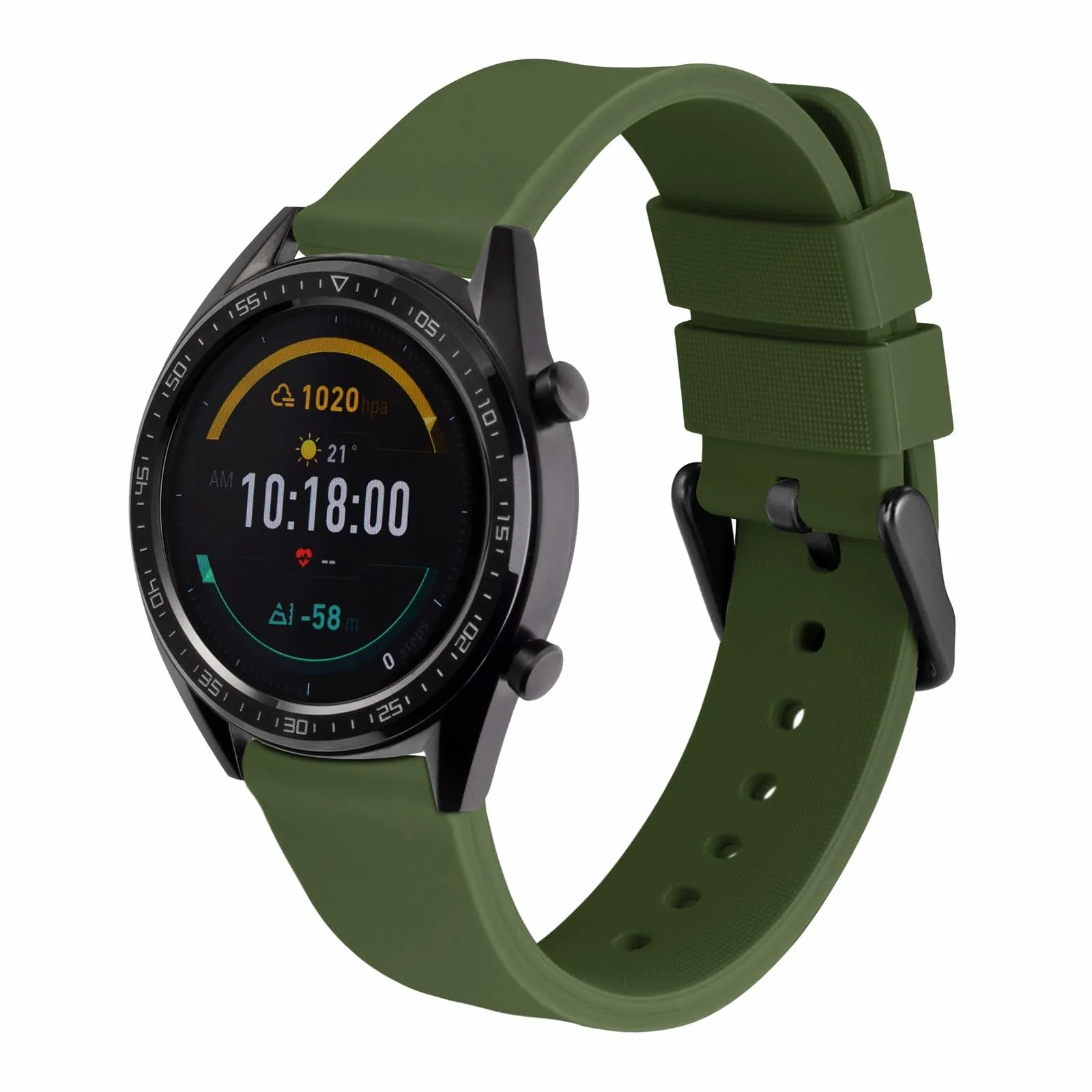 WOCCI Cinturino in Silicone per Orologi 14mm con Fibbia Nera (Verde Militare) - immagine 8