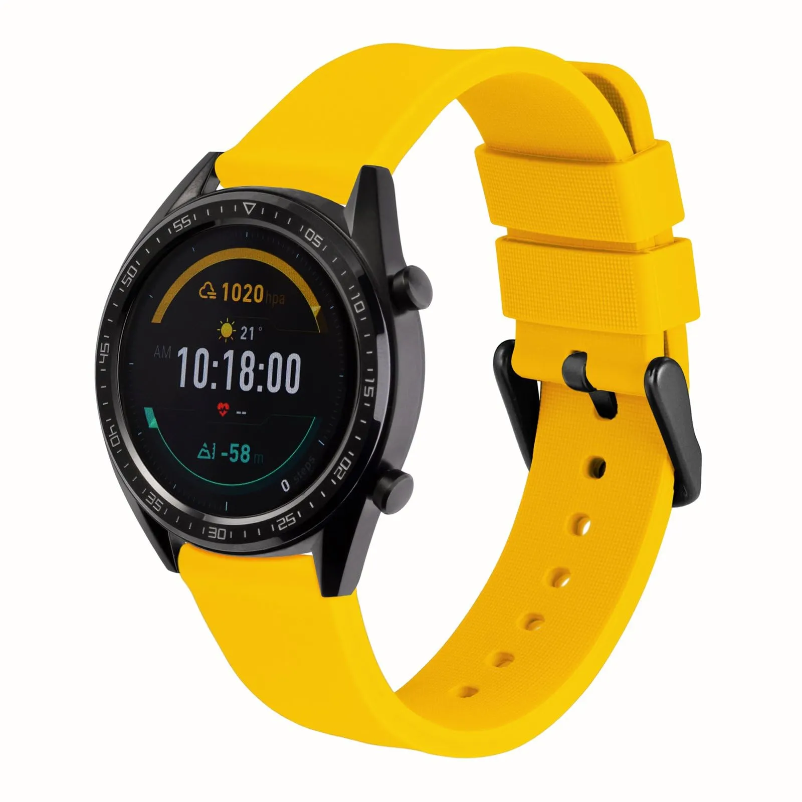 WOCCI Cinturino in Silicone 20mm con Fibbia Nera (Giallo) - immagine 8