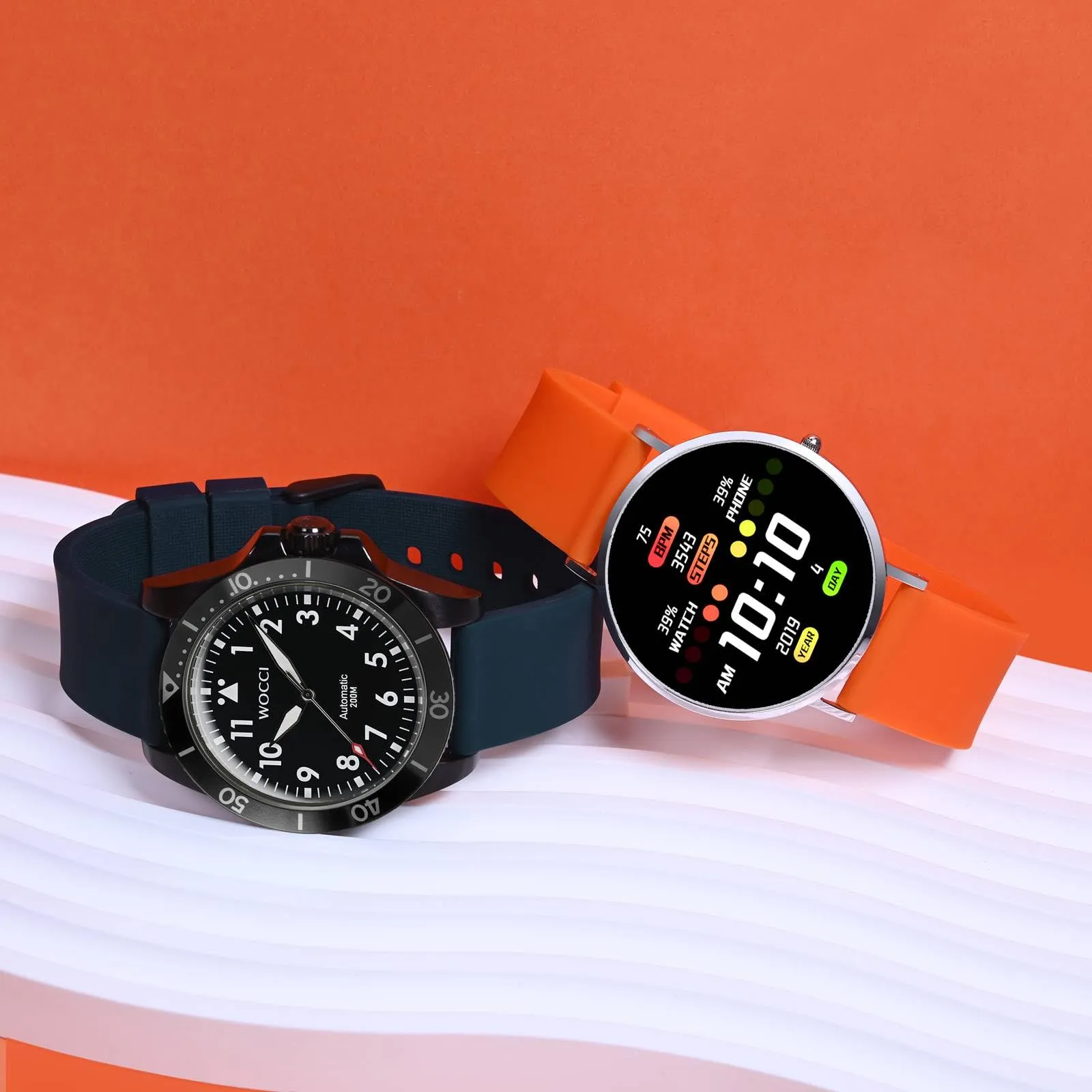 WOCCI Cinturino in Silicone 14mm con Fibbia Nera (Arancio) - immagine 7