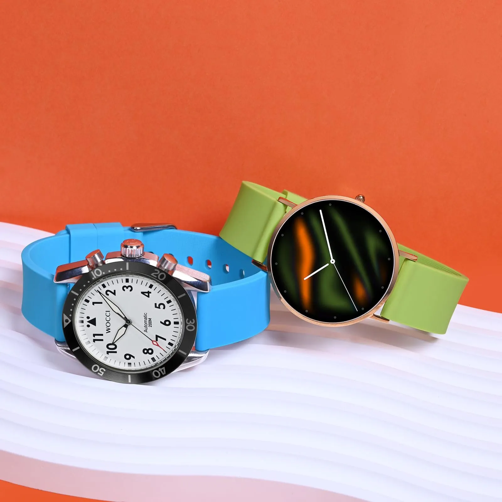 WOCCI Cinturino in Silicone 20mm con Fibbia Nera (Cielo Blu) - immagine 7