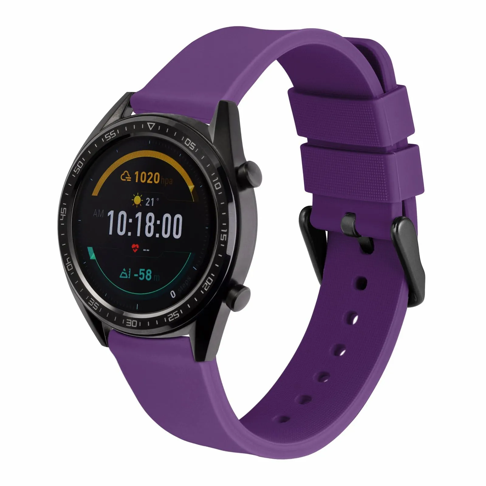 WOCCI Cinturino in Silicone 20mm con Fibbia Nera - Viola - immagine 8